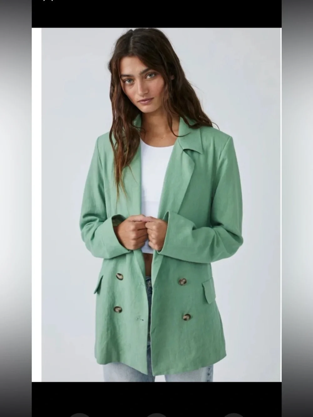 Free People Olivia Blazer in Grassland Oversized size Small